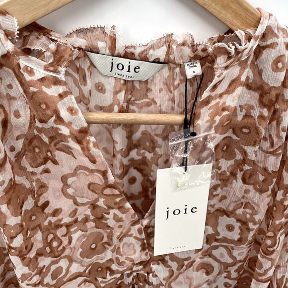 Joie | NWT Jindrah Silk Blouse in Brushed Clay // S - Picture 8 of 10